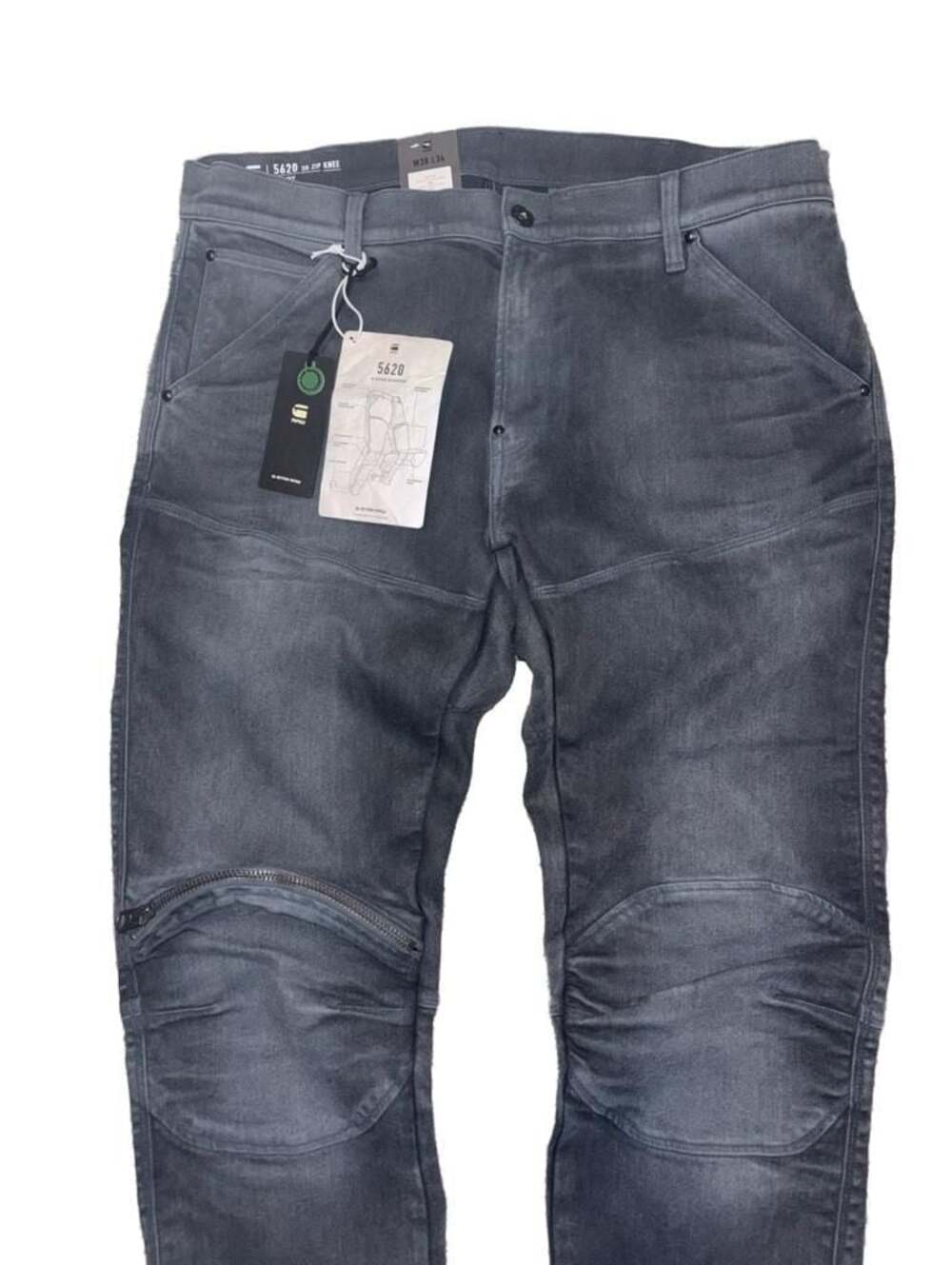 G-Star Raw 5620 3D Zip Knee Skinny Jeans Dk Aged Cobler W38 L34 New - Picture 3 of 9